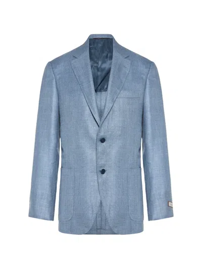 Canali Textured Blazer In Gold