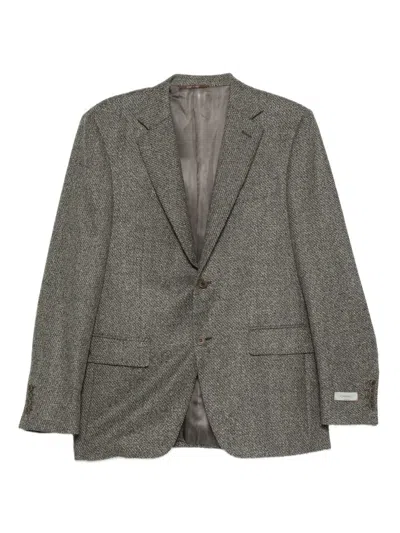 Canali Textured Blazer In Gray