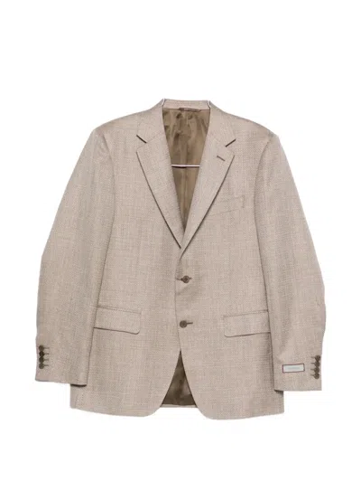Canali Textured Blazer In Neutral