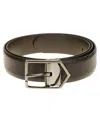 Canali Calf Leather Belt With Textured Finish