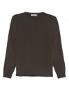 Canali Textured Crew-neck Sweater In Brown