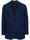 Canali Textured-finish Single-breasted Blazer In Blue