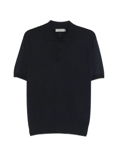 Canali Textured Polo Shirt In Multi
