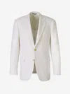 Canali Textured Silk Blazer In Beige
