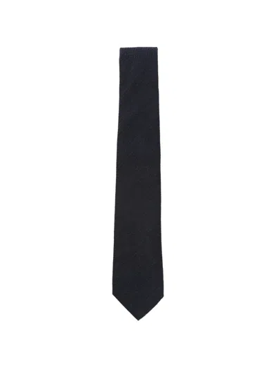 Canali Textured Silk Tie In White