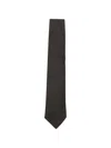 Canali Textured Tie In Black
