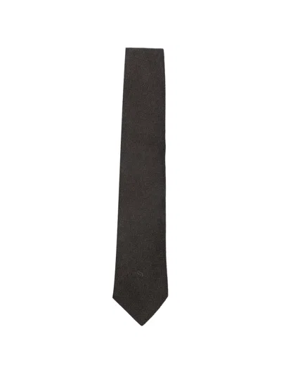 Canali Textured Tie In Black