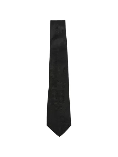 Canali Textured Tie In Black