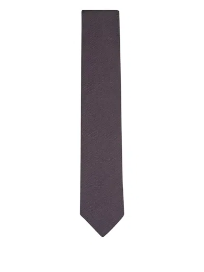 Canali Textured Tie In Brown