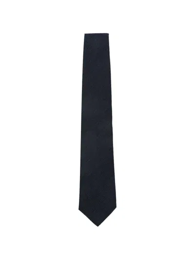 Canali Textured Tie In Blue