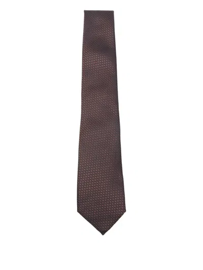 Canali Textured Tie In Brown