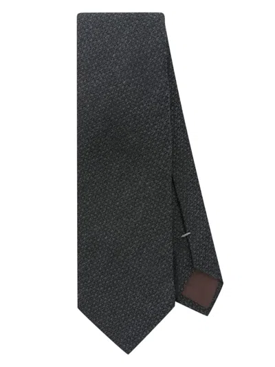 Canali Textured Tie In Grau