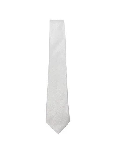 Canali Textured Tie In Gray