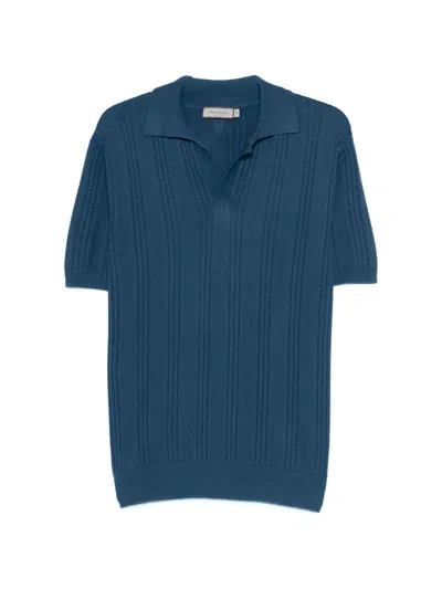Canali Textured T-shirt In Blue