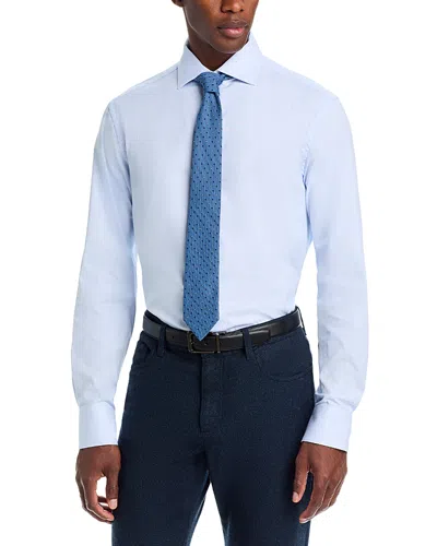 Canali Textured Weave Dress Shirt In Blue