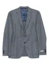 Canali Textured Wool Blazer In Blue
