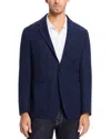 Canali Textured Wool Jersey Unstructured Casual Sport Coat In Blue