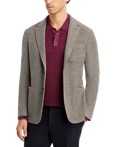 Canali Textured Wool Jersey Unstructured Casual Sport Coat In Gray