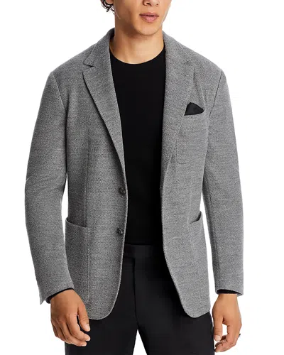 Canali Textured Wool Jersey Unstructured Casual Sport Coat In Gray