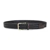 Canali Textured Woven Belt With Polished Buckle In Black