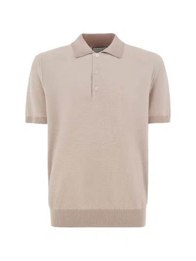 Canali Textured-knit Cotton Polo Shirt In Neutral