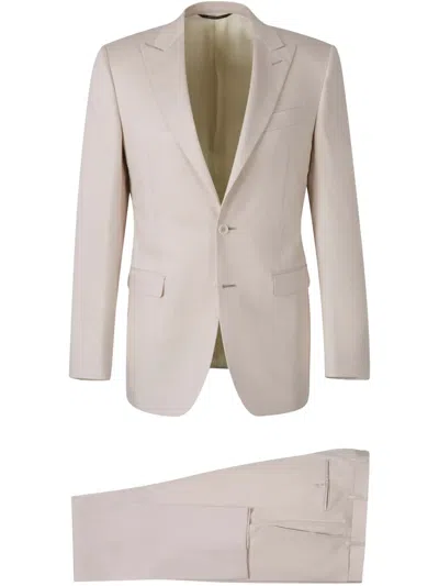 Canali Three-piece Suit In Neutrals
