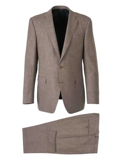 Canali Three-piece Suit In Neutrals