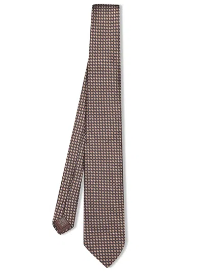 Canali Ties In Brown