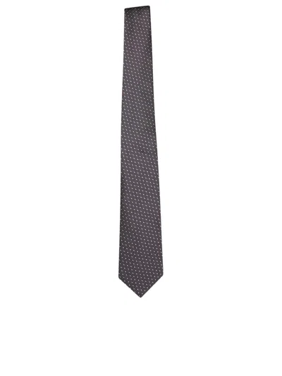 Canali Brown And Blue Geometric Tie