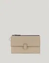 Canali Travel Wallet Gris Tourterelle Avec Bandoulière En Cuir De Veau In Neutral