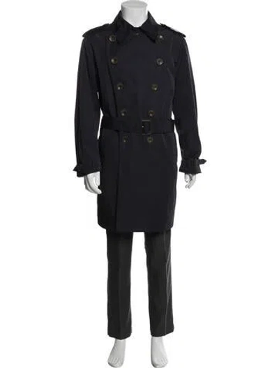 Pre-owned Canali Trench Coat In Blue