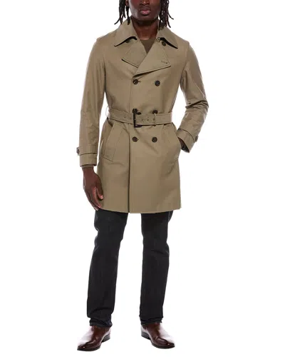 Canali Trench Coat In Brown