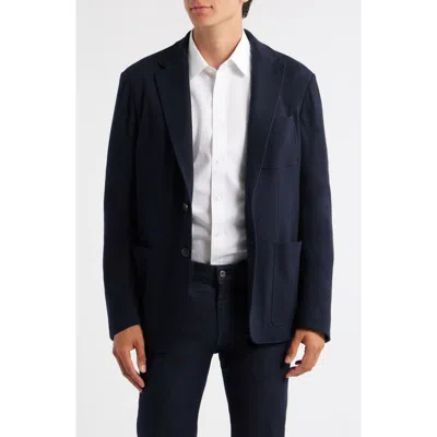 Canali Trim Fit Cotton & Cashmere Jacket In Blue