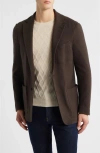 Canali Trim Fit Cotton & Cashmere Jacket In Brown