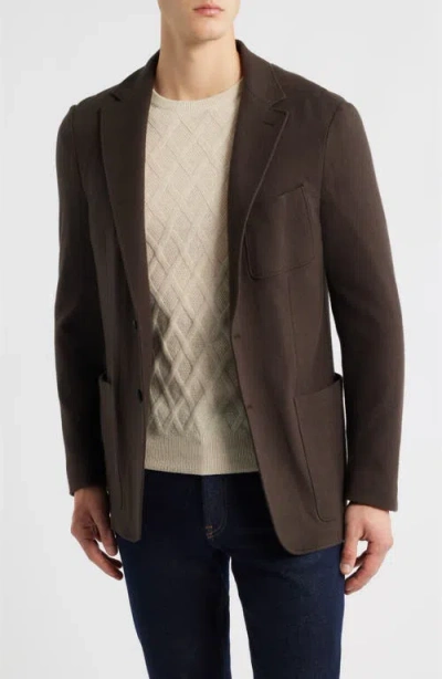 Canali Trim Fit Cotton & Cashmere Jacket In Brown
