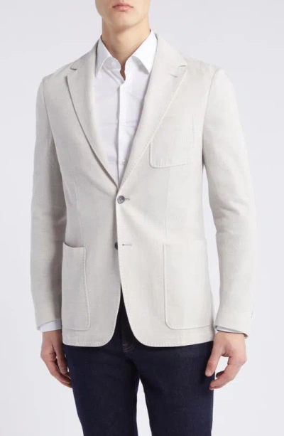 Canali Trim Fit Knit Cotton Blend Sport Coat In White