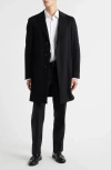 Canali Trim Fit Wool & Cashmere Coat In Black