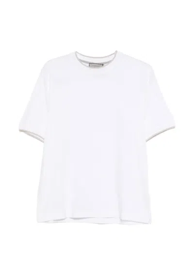 Canali Trim-detail T-shirt In White