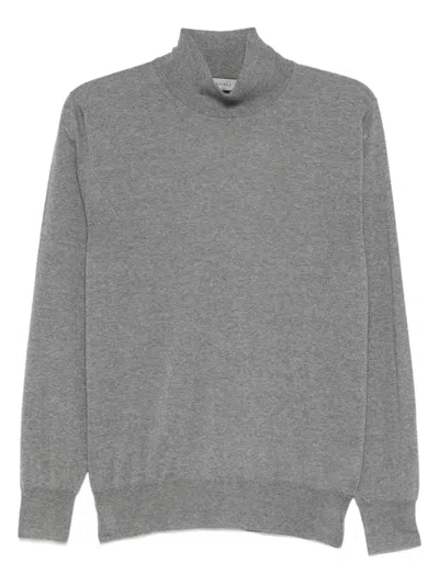 Canali Turtleneck Wool Sweater In Gray