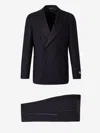 Canali Double-breasted Wool Suit In Navy Blue