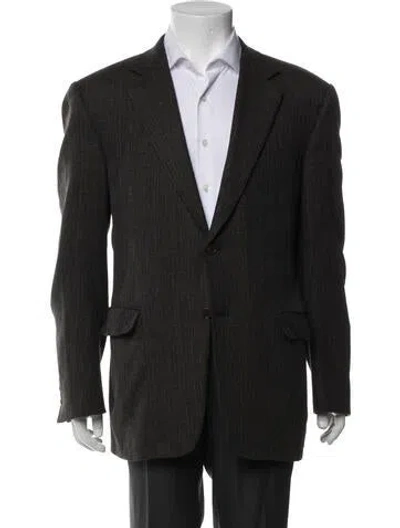 Pre-owned Canali Tweed Pattern Jacket In Black