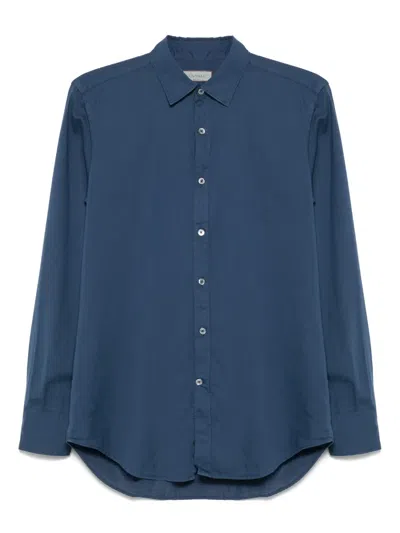Canali Twill Shirt In Blue