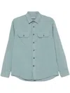 Canali Twill Shirt In Blue