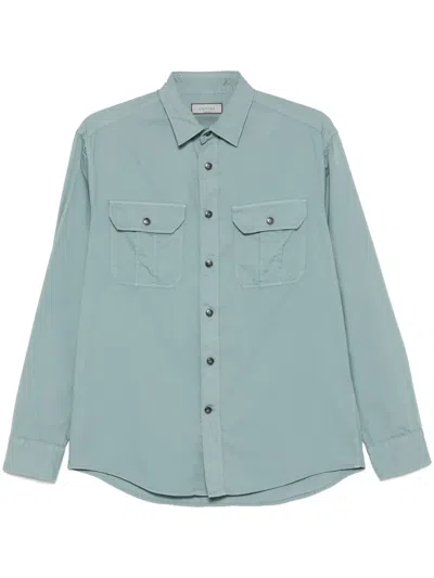 Canali Twill Shirt In Blue