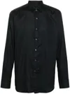 Canali Klassisches Twill-hemd In Schwarz