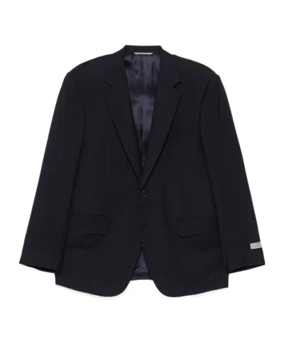 Canali Twill-weave Blazer In Black
