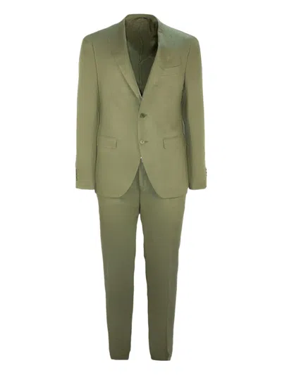 Canali Two-button Single-breasted Linen Suit In Green
