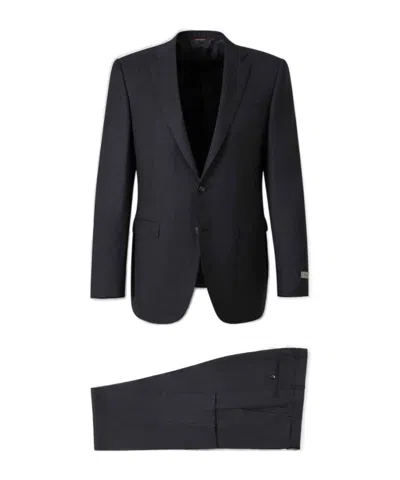 Canali Single-breasted Notched-lapels Suit In Gray