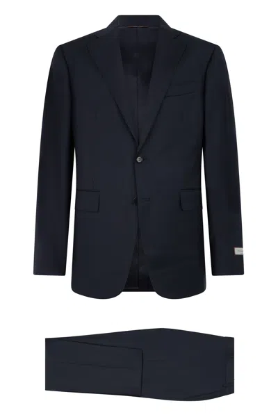 Canali Single Breasted Wool Suit In Black