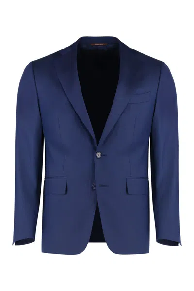 Canali Two-piece Wool Suit In Blue